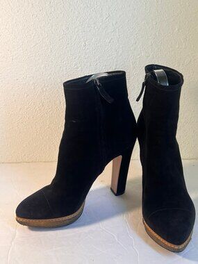 Y2K VINTAGE PRADA SUEDE PLATFORM BOOTIES ANKLE BOOTS SIZE 39.5 / 9.5 US